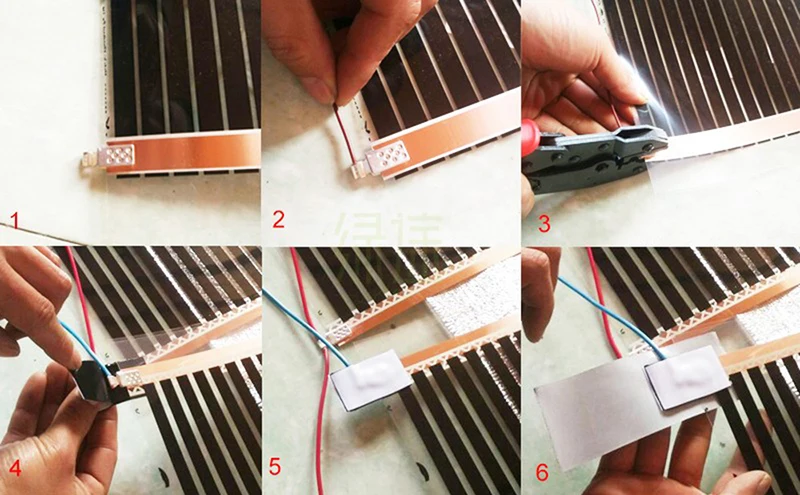 carbon heating film connection