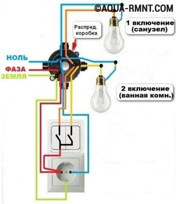 Подключение розетки к распределительной коробке