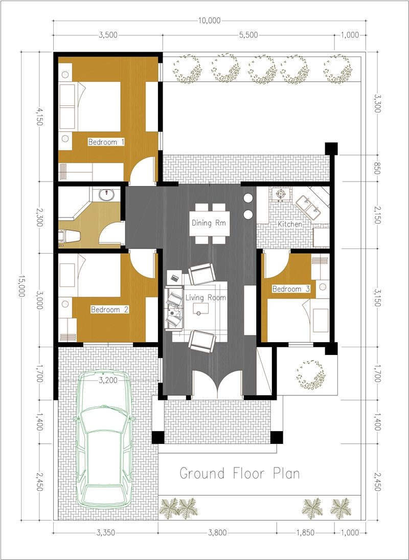 3 Bedroom house Plan