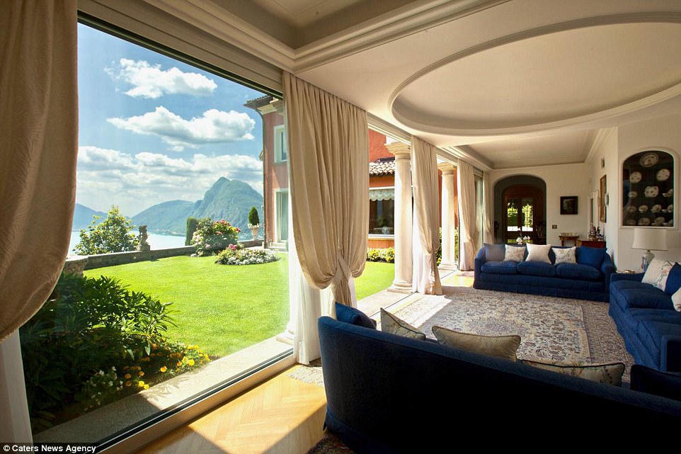 This luxurious estate in Switzerland is hallmarked by a Mediterranean overlooking Lake Lugano