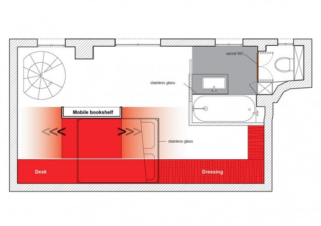 Планировка раскладной спальни