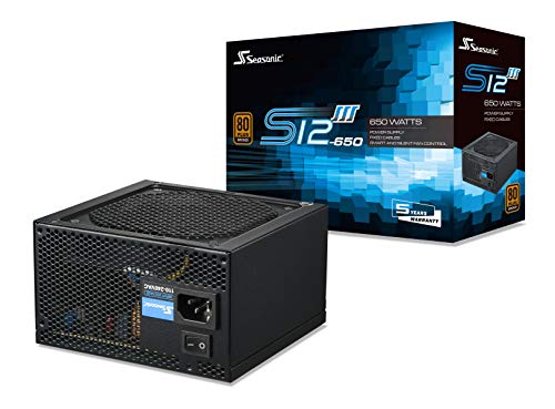 Seasonic S12III 650 SSR-650GB3 650W 80+ Bronze ATX12V & EPS12V Direct Cable Wire Output Smart & Silent Fan Control 5 Year Warranty Power Supply