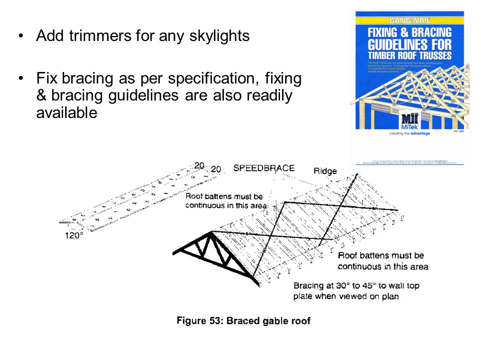 Add trimmers for any skylights