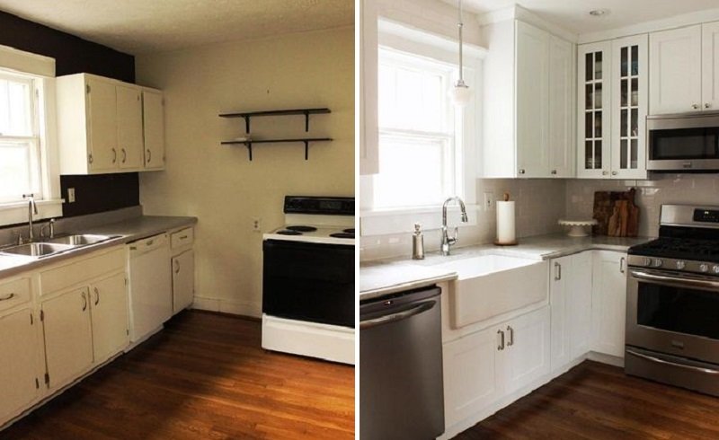 кухня до и после ремонта