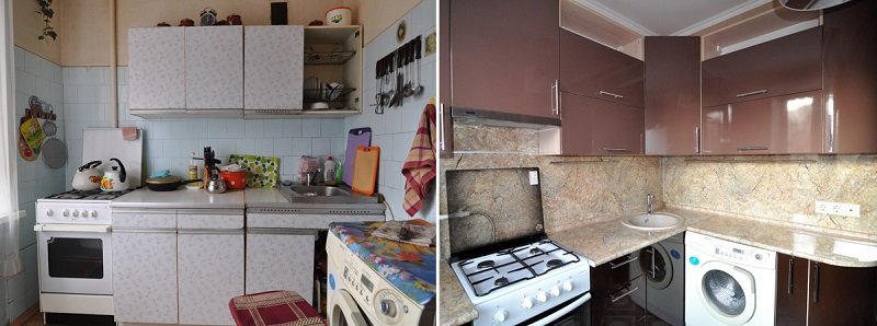 кухня до и после ремонта