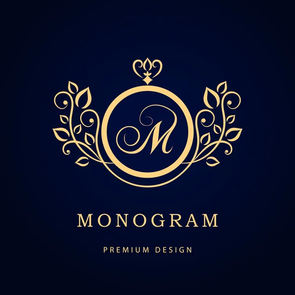 Monogram design elements, graceful template. Elegant line art logo design. Business sign, identity for Restaurant, Royalty, Boutique, Cafe, Hotel, Heraldic, Jewelry, Fashion, Wine. Vector illustration Royalty Free Stock Illustrations