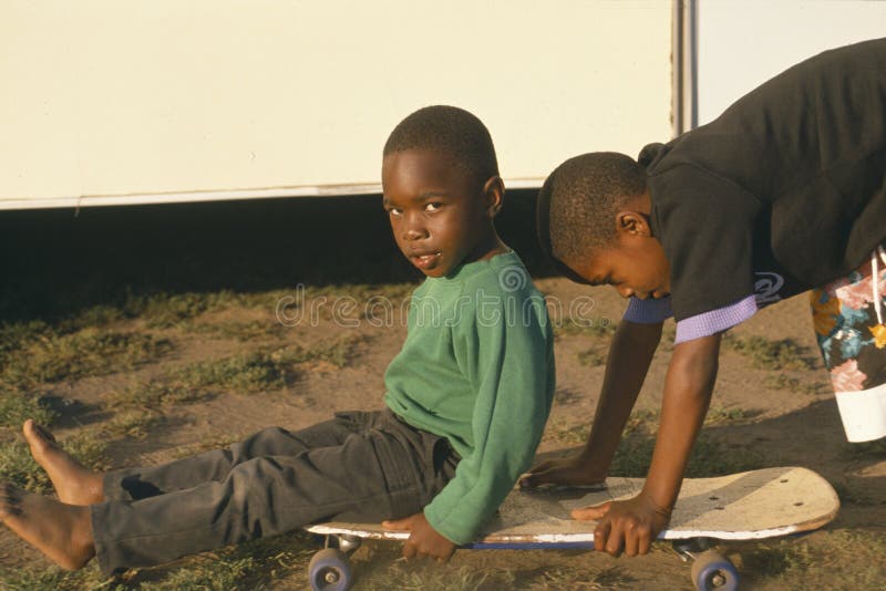 African-American children playing stock image