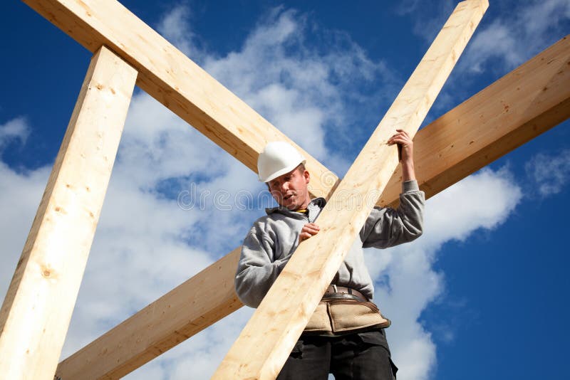 Authentic construction worker stock photography