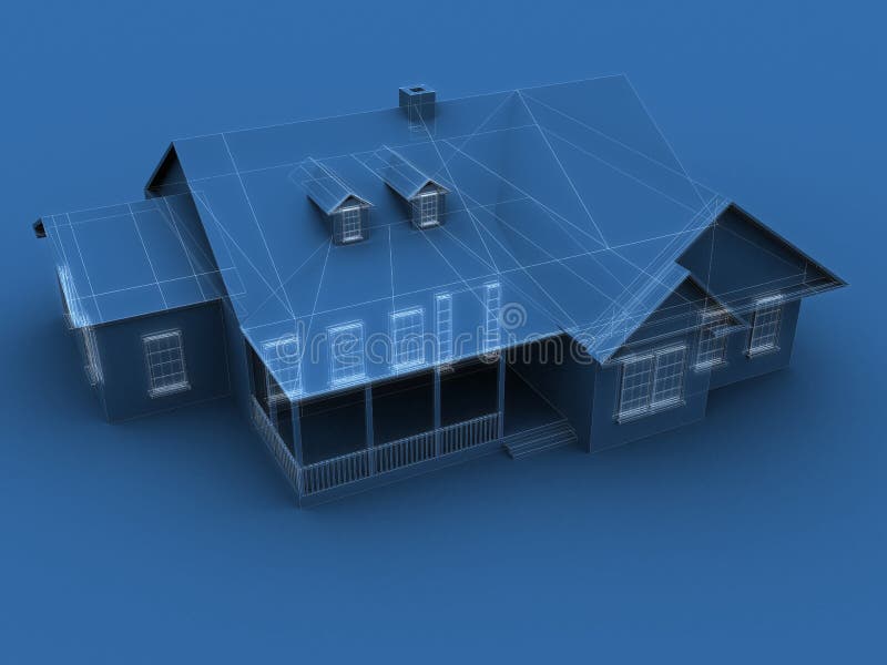 Blueprint house vector illustration