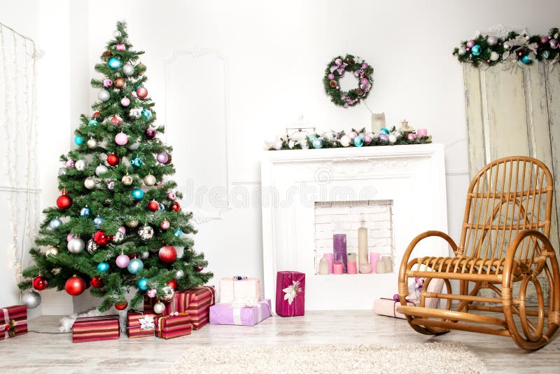 Christmas living room royalty free stock photo