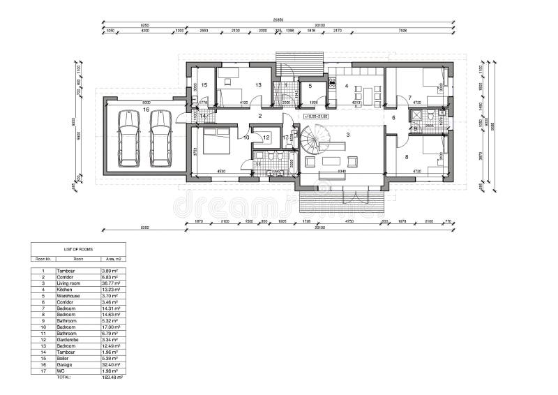 Floor plan of the single family house vector illustration