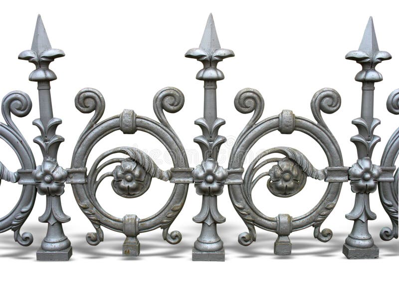 Forged decorative fence stock photography