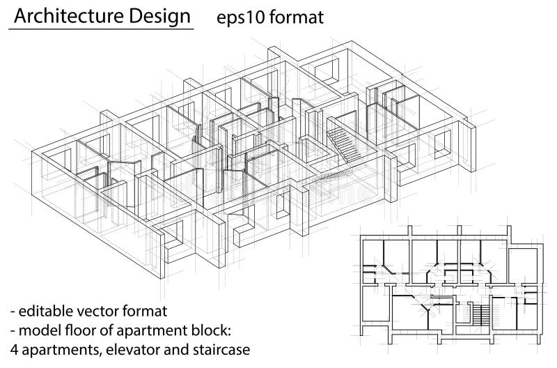 Model floor of apartment block. Vector royalty free illustration