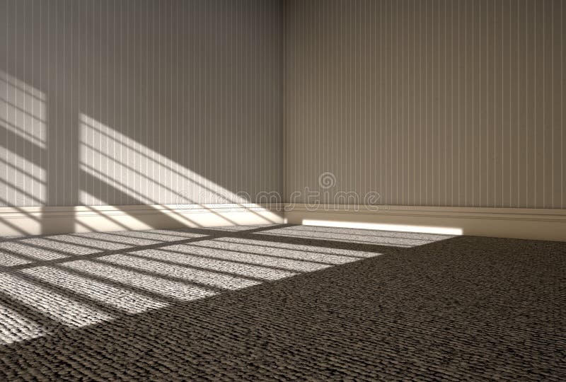 Morning Sunlight Empty Room stock illustration