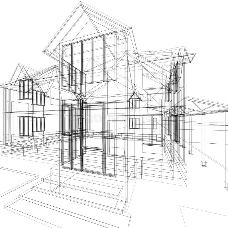 Sketch of house vector illustration