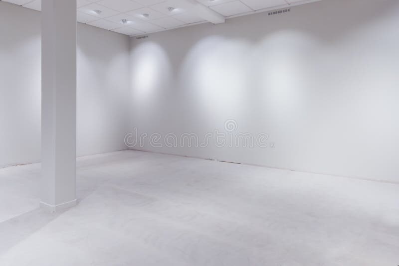 Spot lights and empty white wall as copy space royalty free stock images