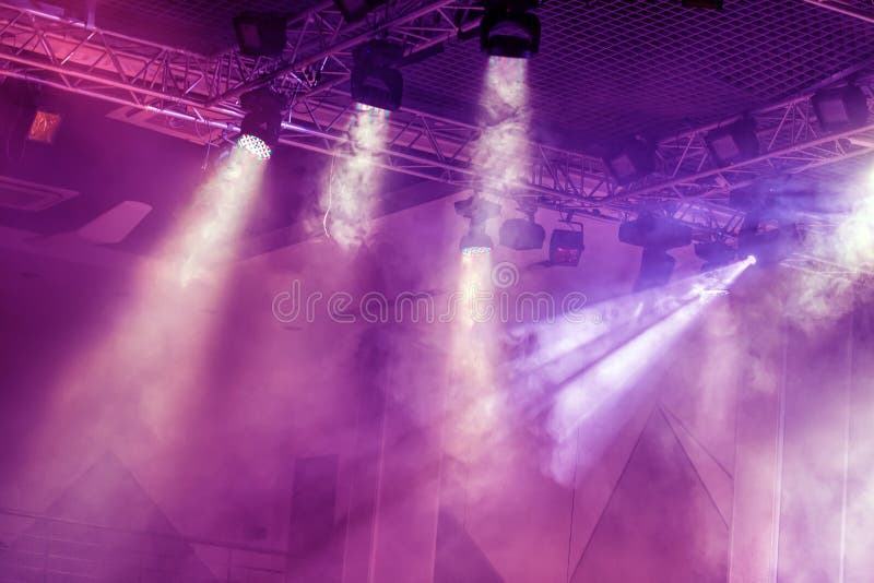 Stage lights. Soffits. Concert light. Nobody stock photography