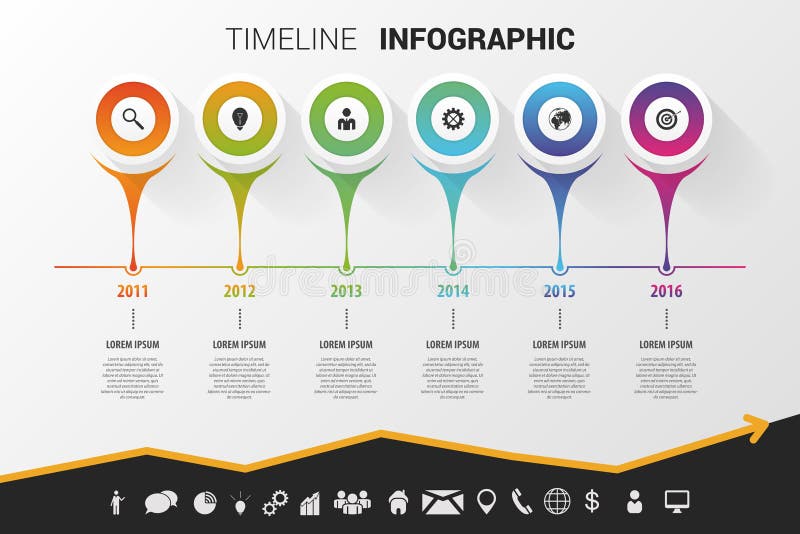 Timeline infographic modern design. Vector with icons vector illustration