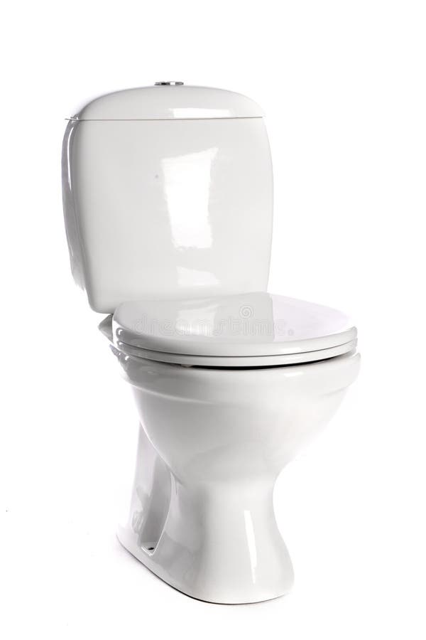 Toilet. A modern toilet on a white background stock image