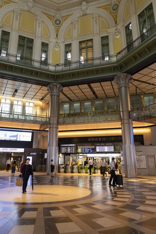 TOKYO, JAPAN - July 3, 2020 : Marunouchi Entrance hallway to Tokyo Station stock image