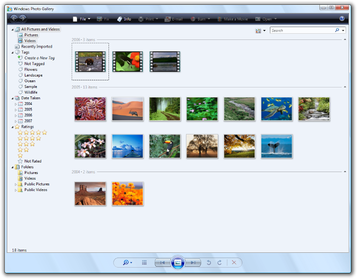 Windows Photo Gallery in Windows Vista