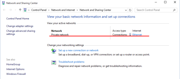windows 10 network and sharing