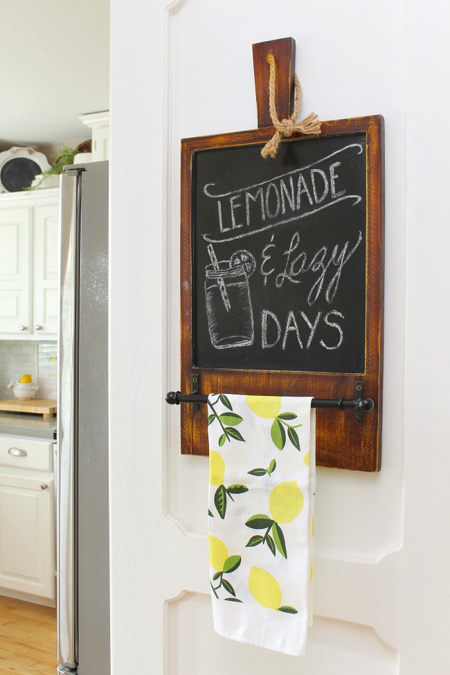 Lemonade and Lazy Days summer chalkboard.