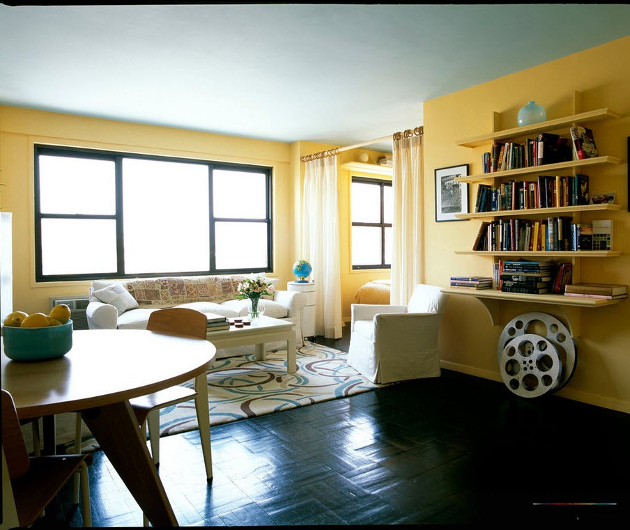 При правильно подобранной цветовой гамме, ваша однокомнатная квартира визуально станет больше