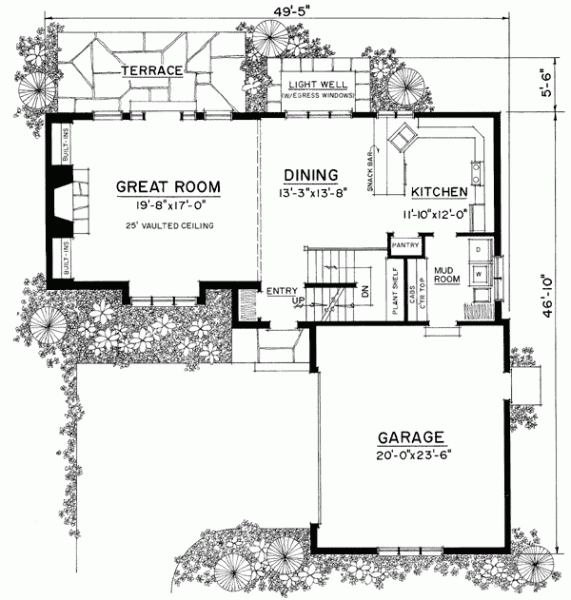 Проект каркасного дома Особняк в лесном бору план 1 этажа