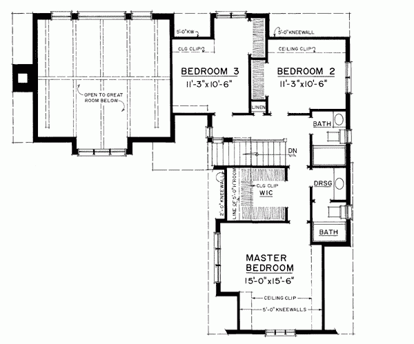 Проект каркасного дома Особняк в лесном бору план мансардного этажа