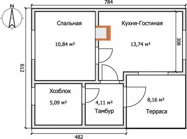 Проект дома 7 на 8 одноэтажный