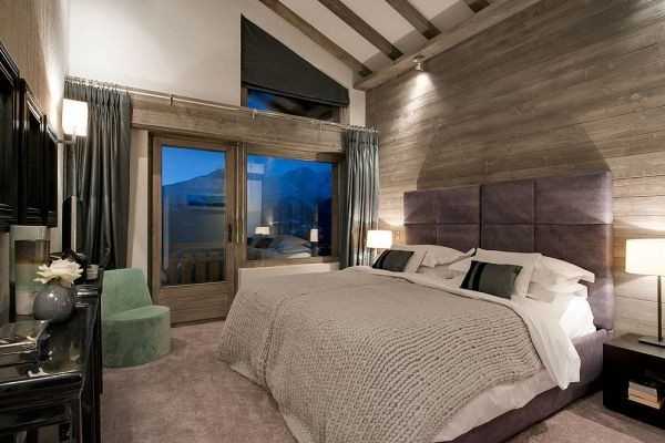 Дизайн спальни из бруса